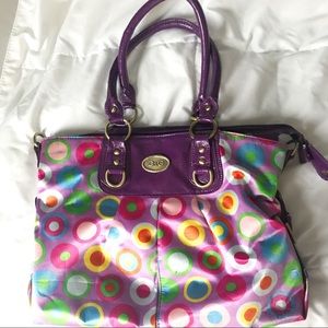 Dolce & Gabbana Purple + Rainbow Polka Dot Purse